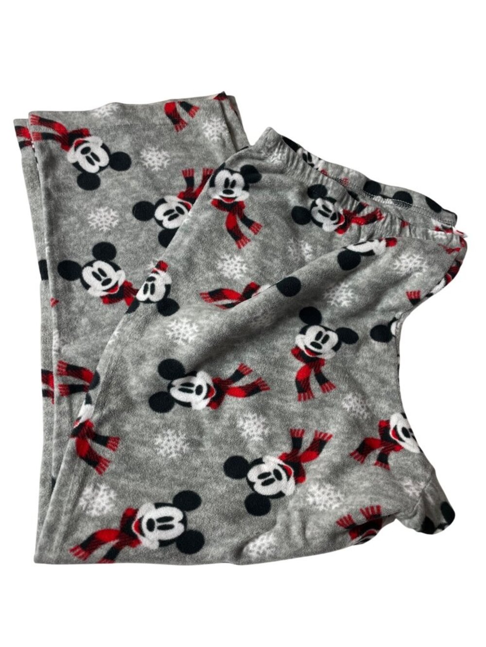 Disney Mickey Mouse Gray Fleece Pajama Pants Snowflake Pattern 2X